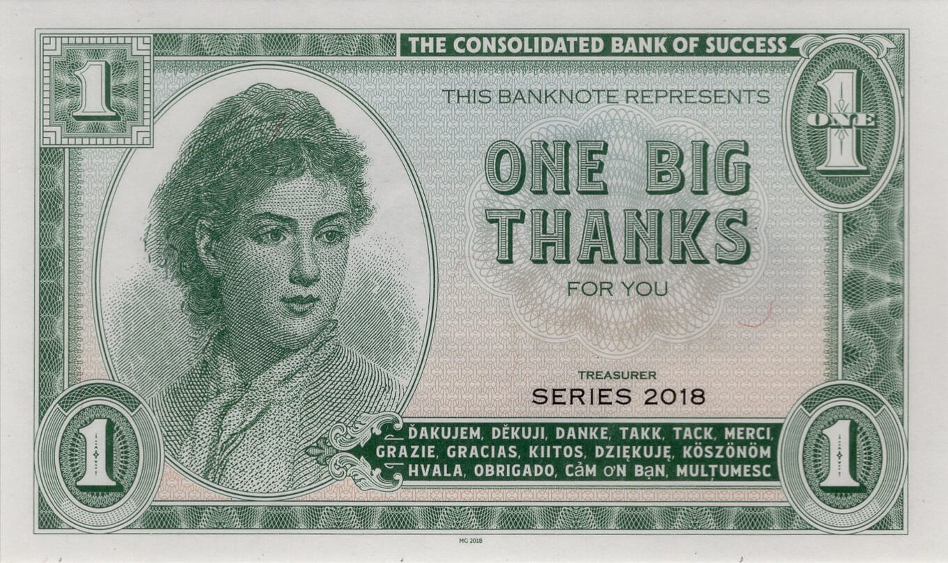1 big thanks 2018 - přední strana