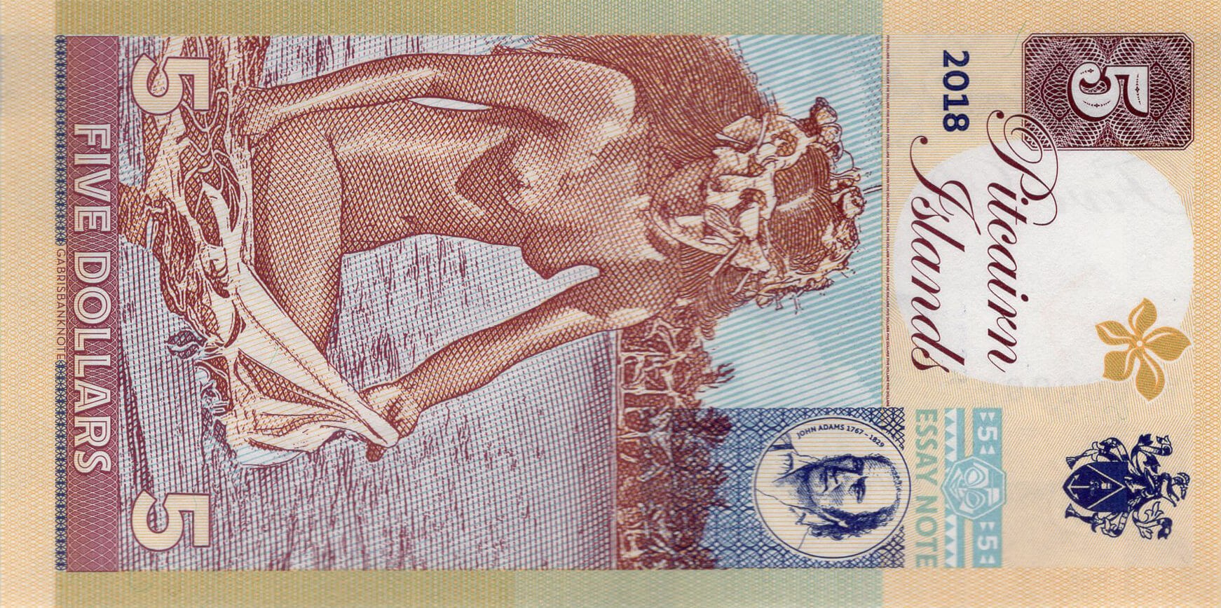 5 dollars Pitcairn - zadní strana