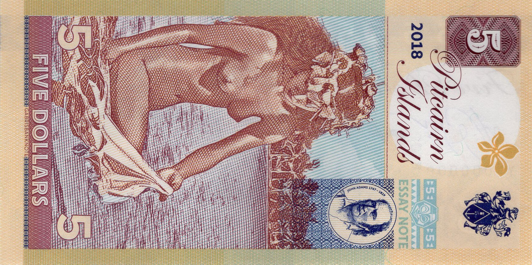 5 dollars Pitcairn - zadní strana