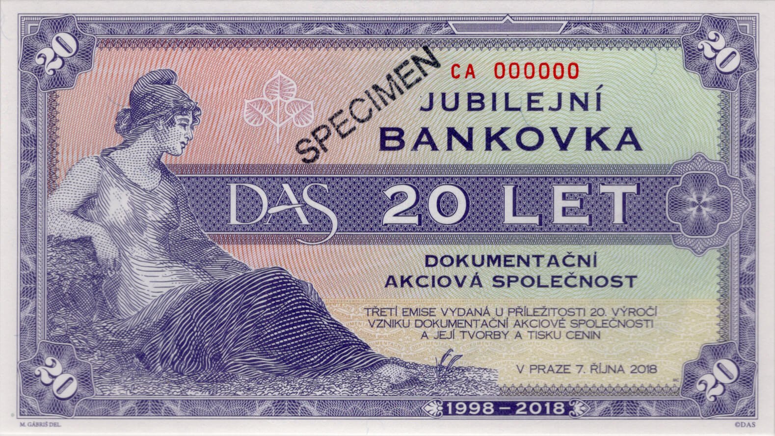 20 let DAS - přední strana