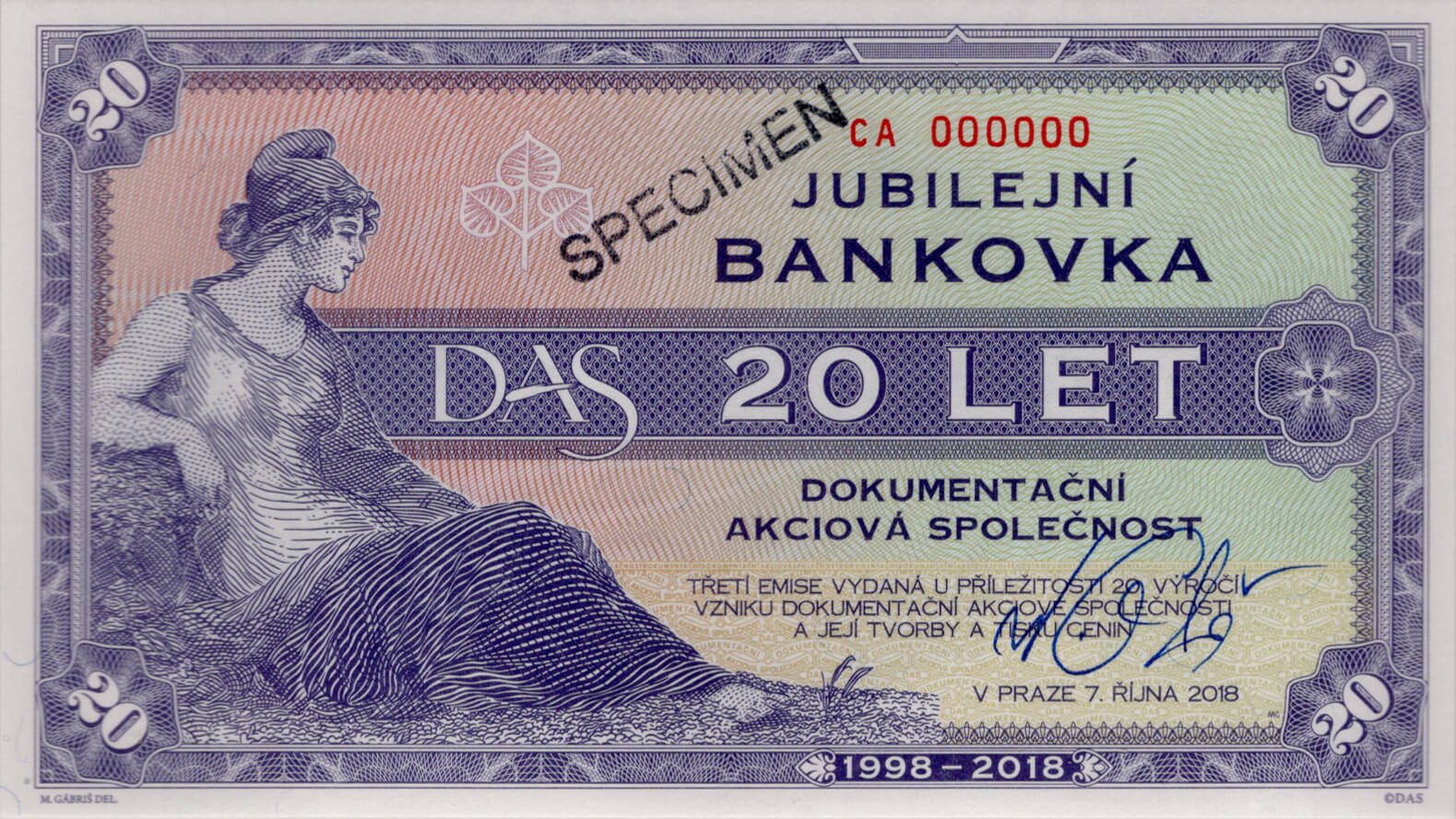 20 let DAS - přední strana