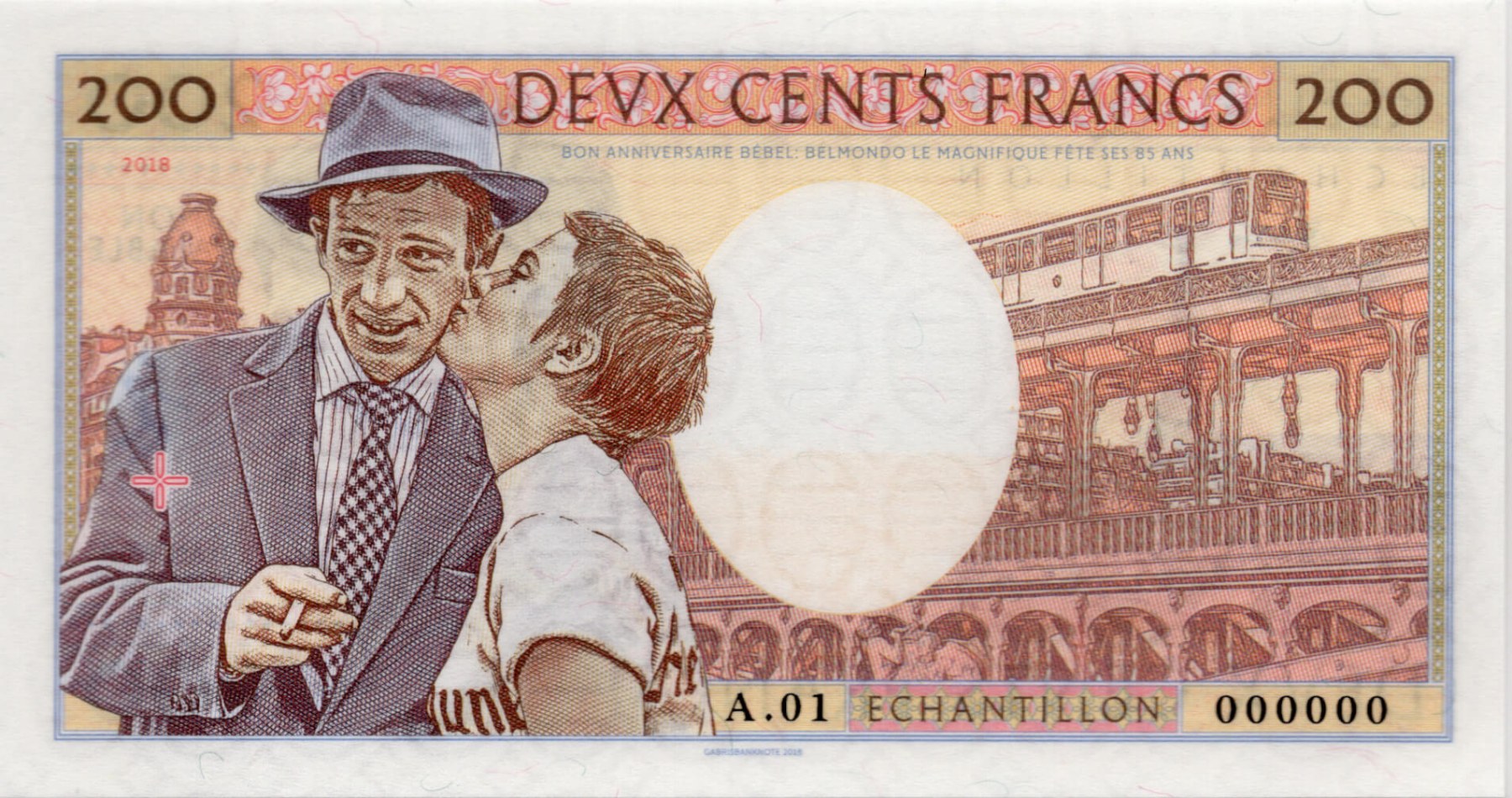 200 francs J. P. Belmondo - zadní strana