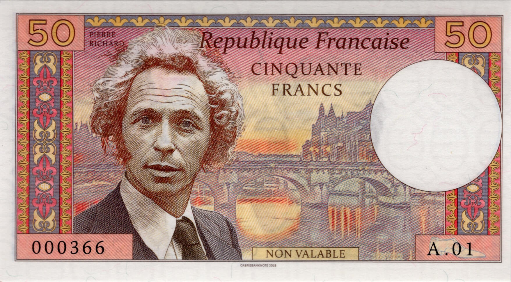 50 francs France Pierre Richard - přední strana