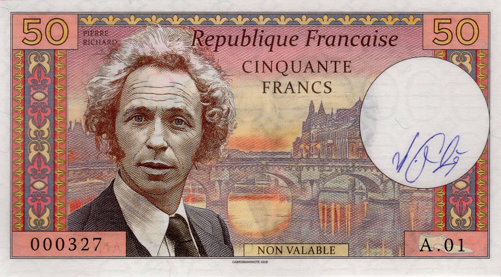 50 francs France Pierre Richard - přední strana