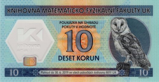 10 korun knihovna MFF UK 2018