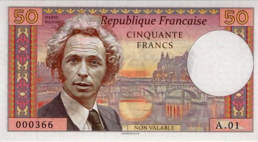 50 francs France Pierre Richard