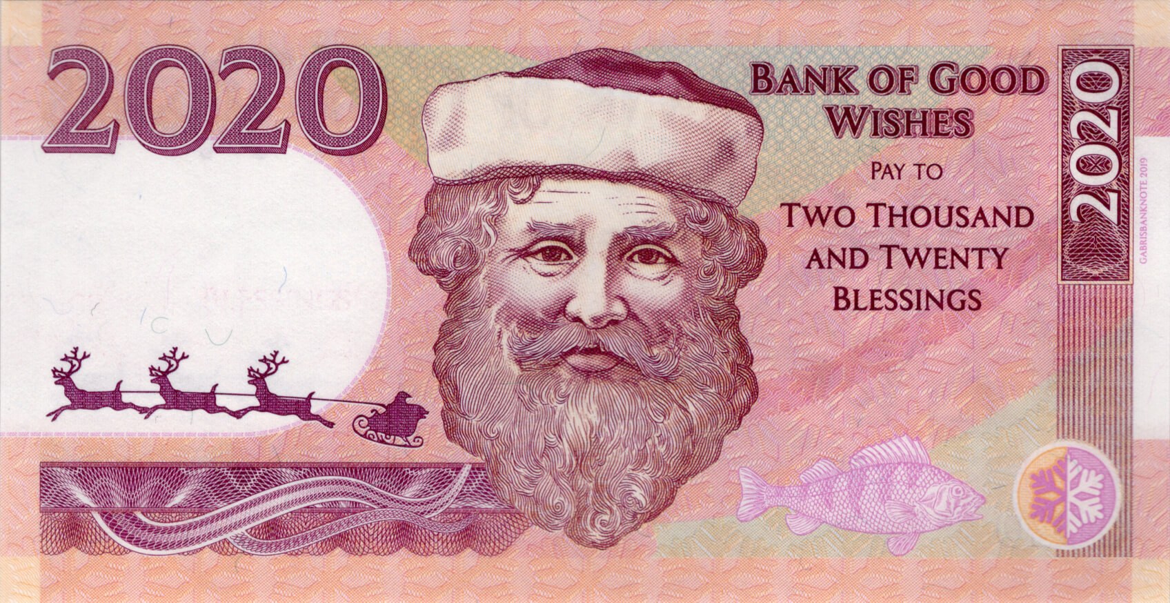 2020 PF Bank of good wishes - přední strana