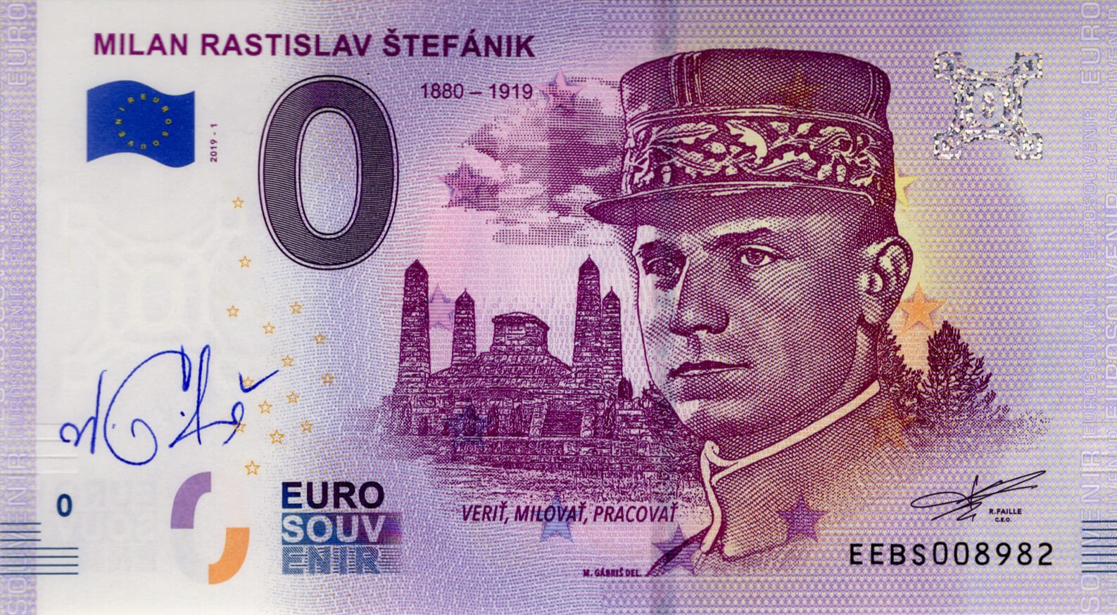 0 € Štefánik / verze A - přední strana