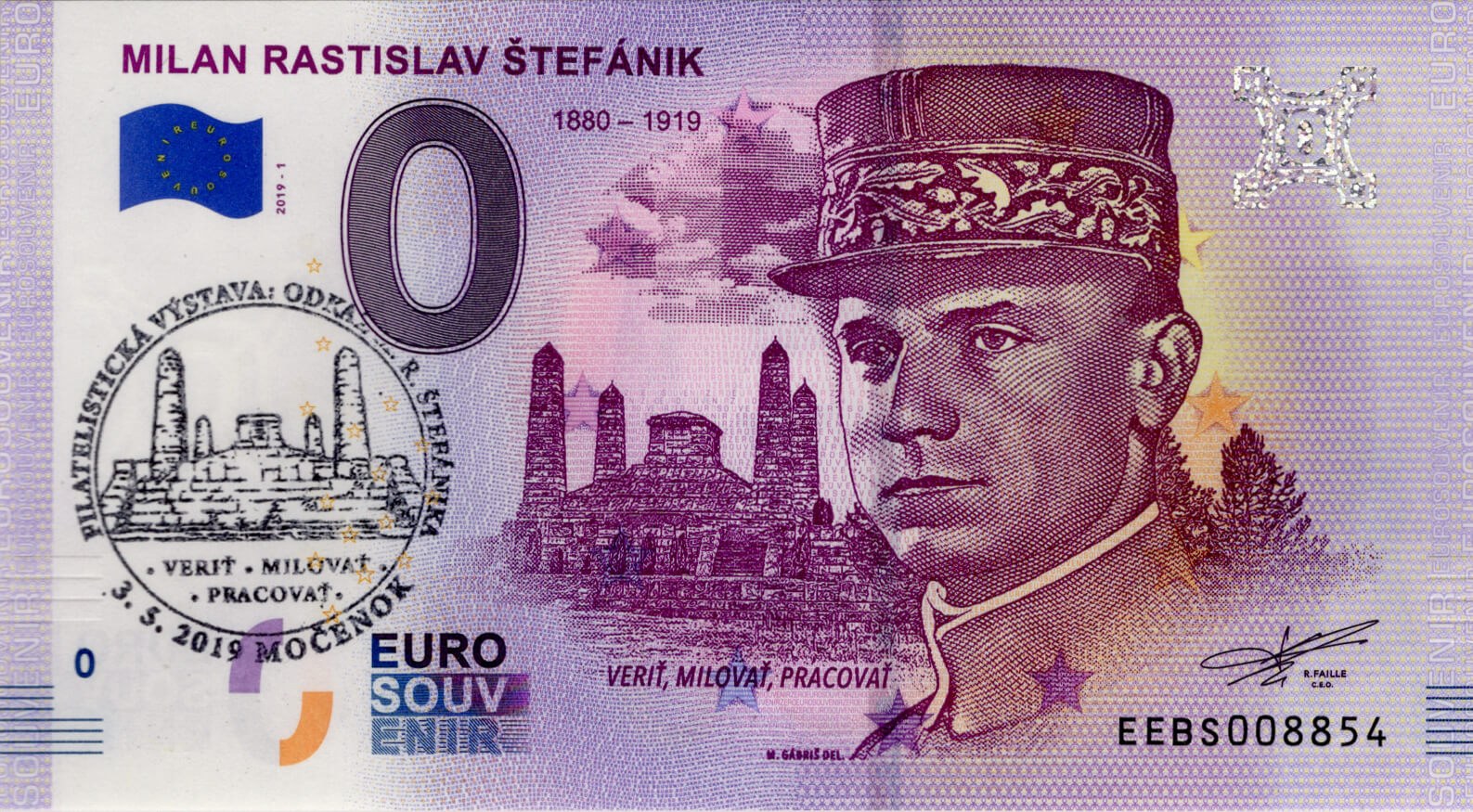 0 € Štefánik / verze A - přední strana
