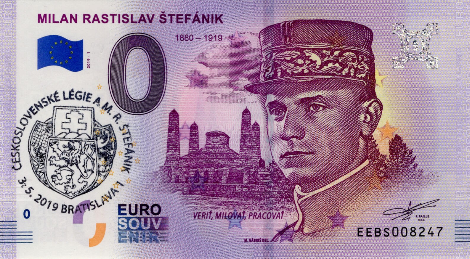 0 € Štefánik / verze A - přední strana
