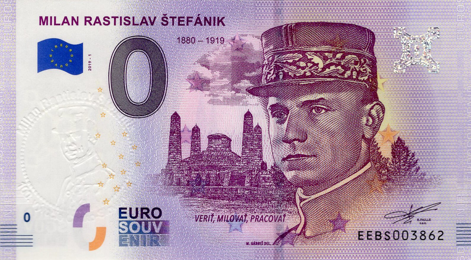 0 € Štefánik / verze A - přední strana