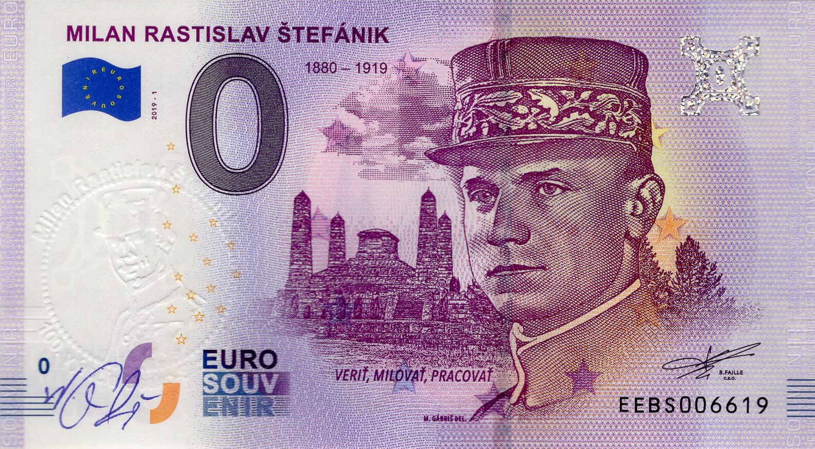 0 € Štefánik / verze A - přední strana