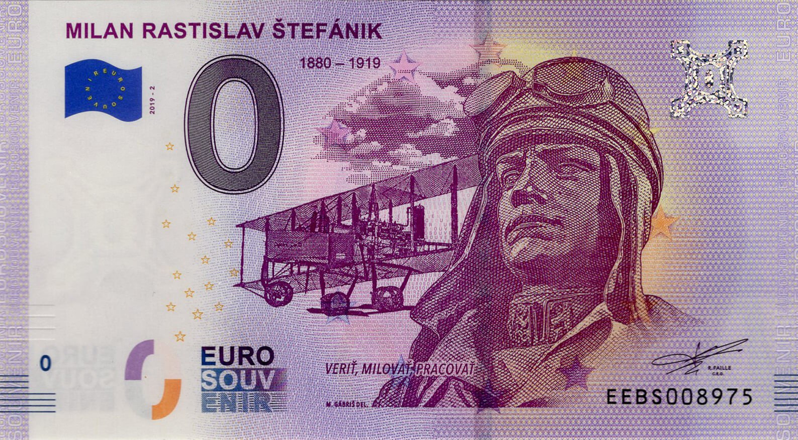0 € Štefánik / verze B - přední strana