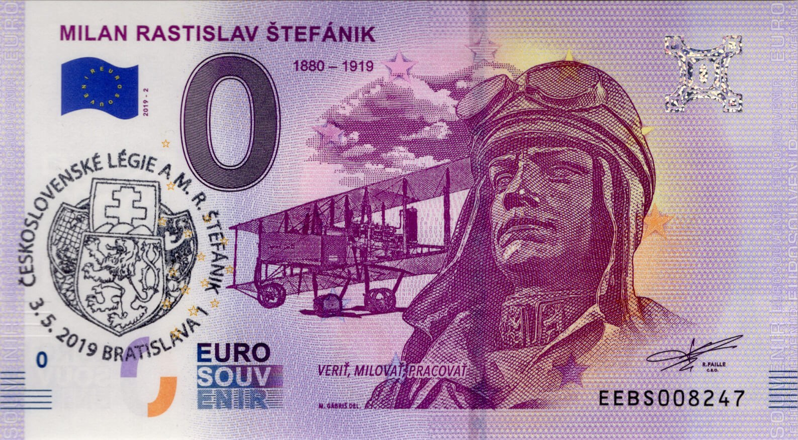 0 € Štefánik / verze B - přední strana