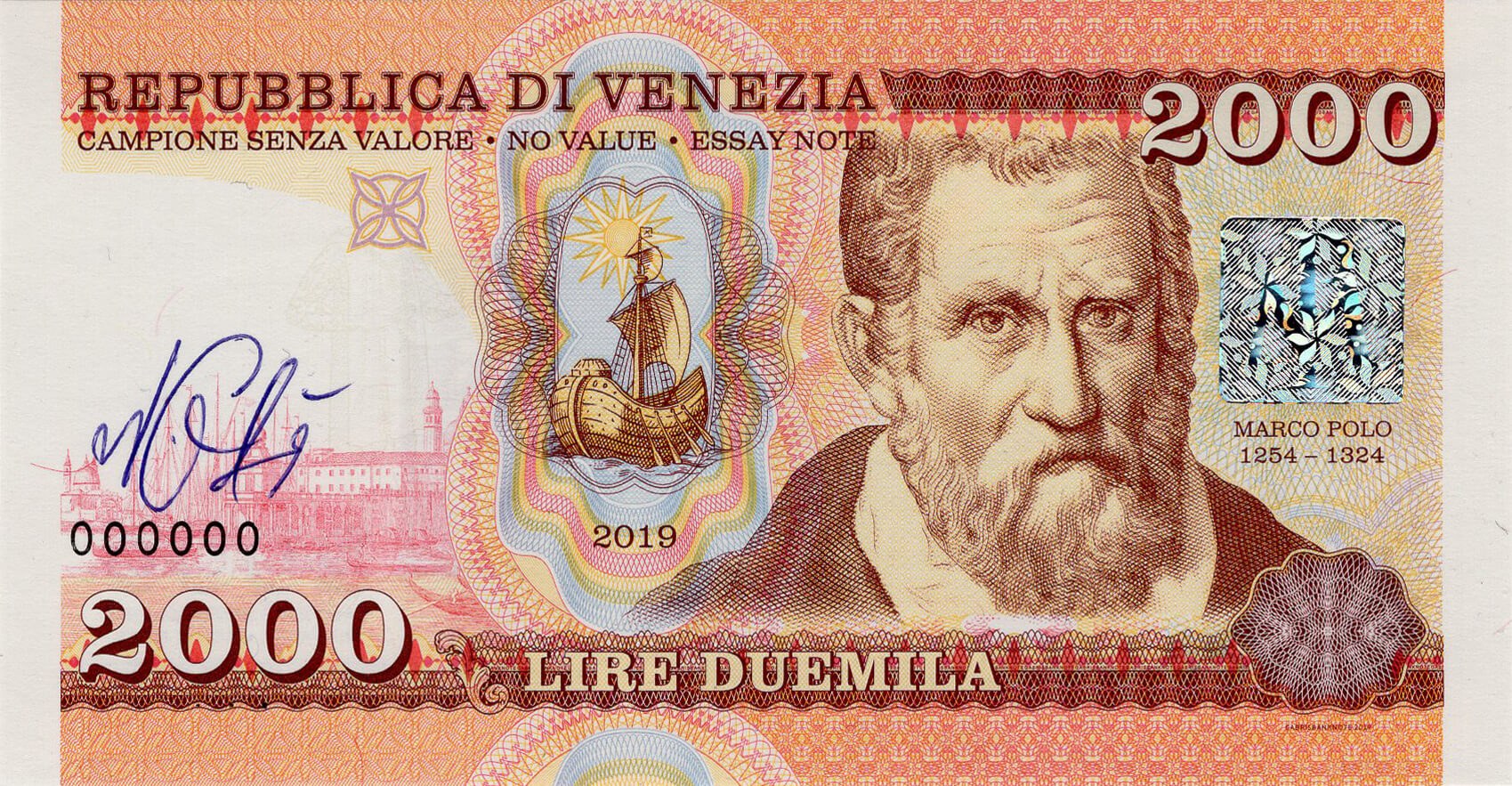 2000 Lire Benátky - přední strana