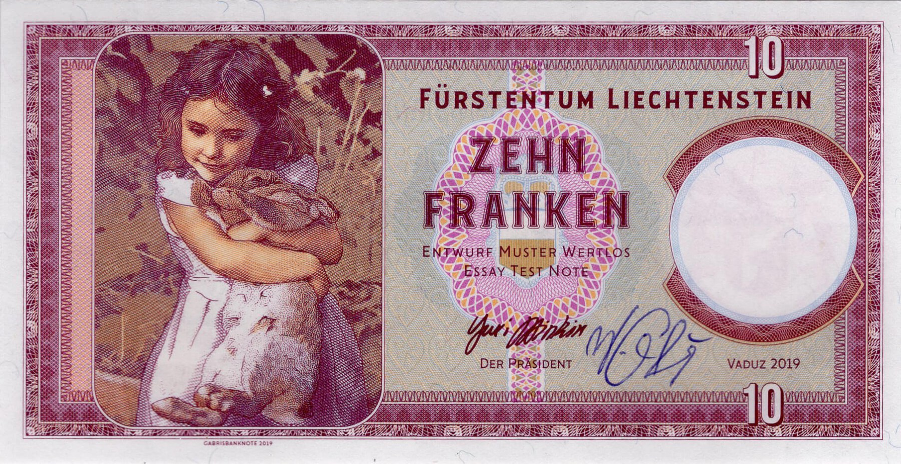 10 franken Liechtenstein - přední strana