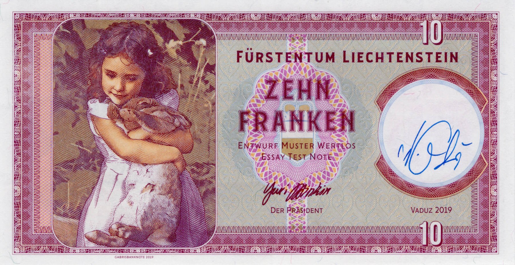 10 franken Liechtenstein - přední strana