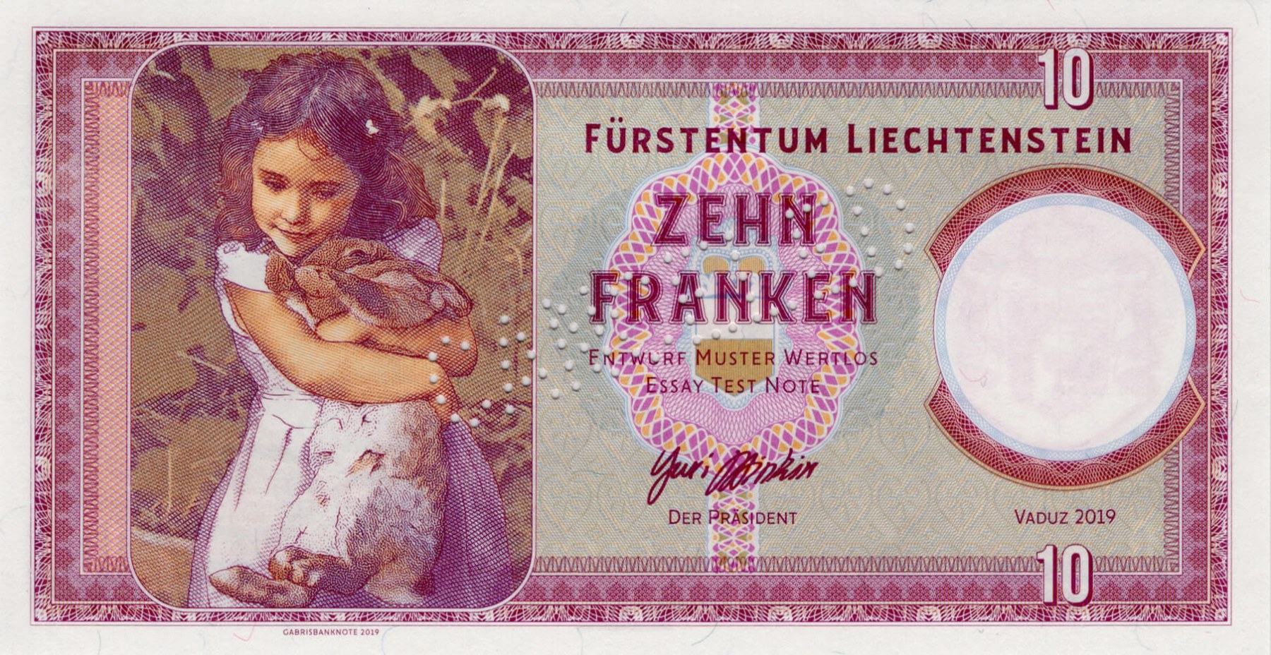 10 franken Liechtenstein - přední strana