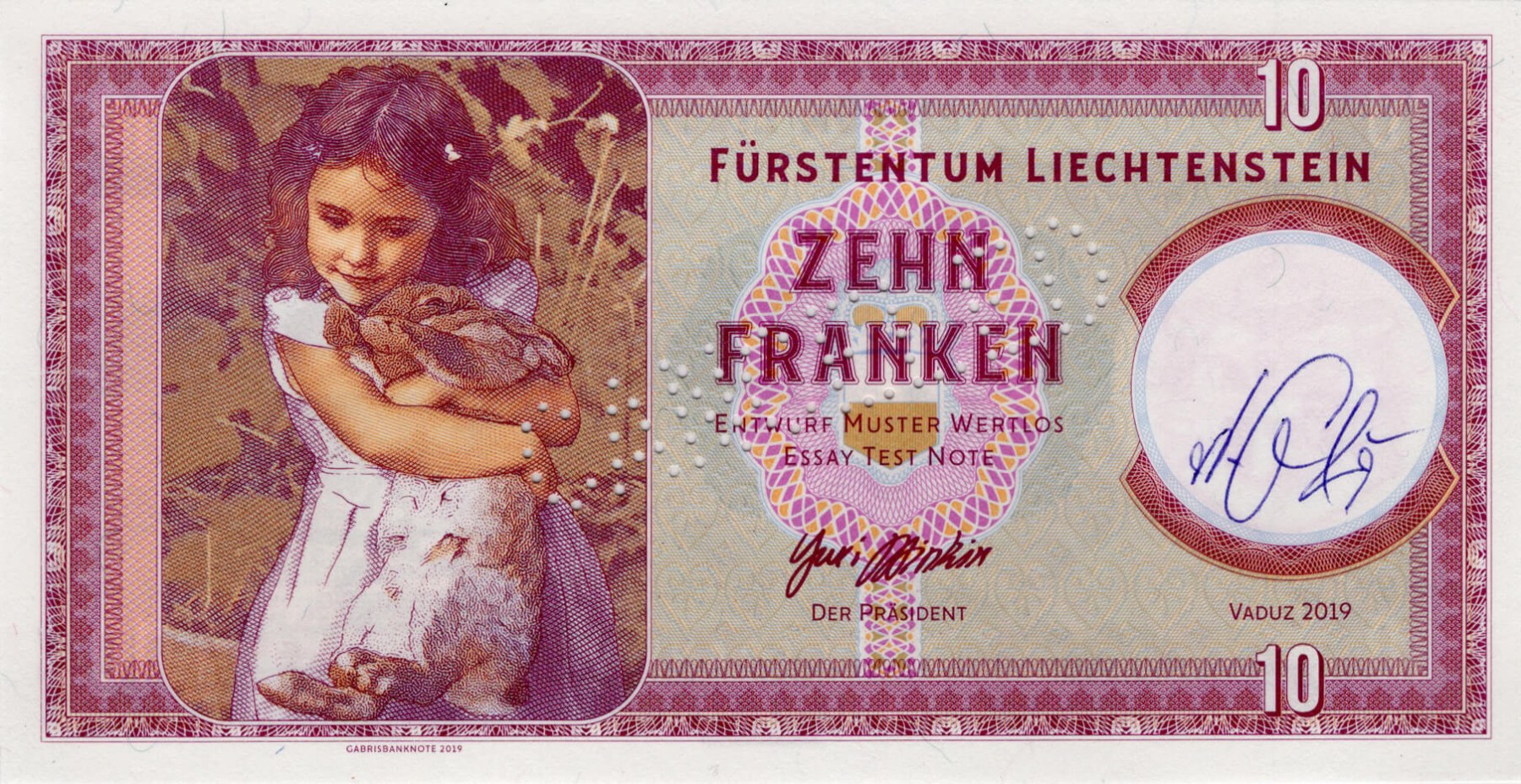 10 franken Liechtenstein - přední strana