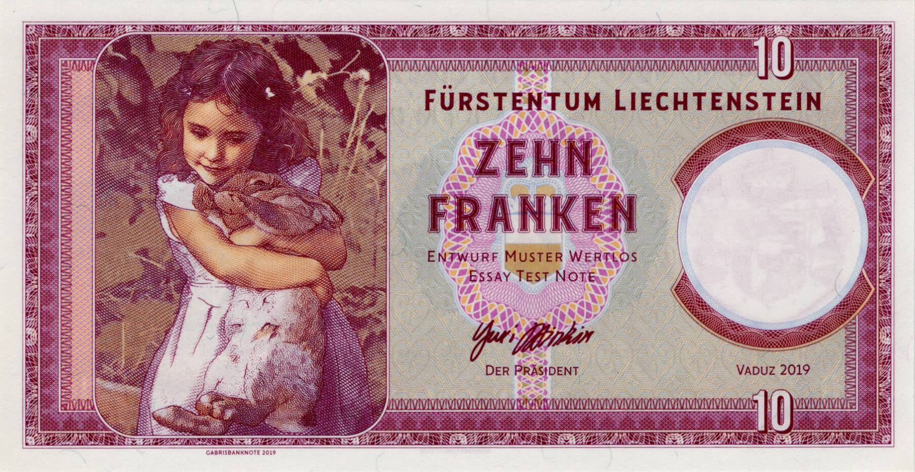 10 franken Liechtenstein - přední strana