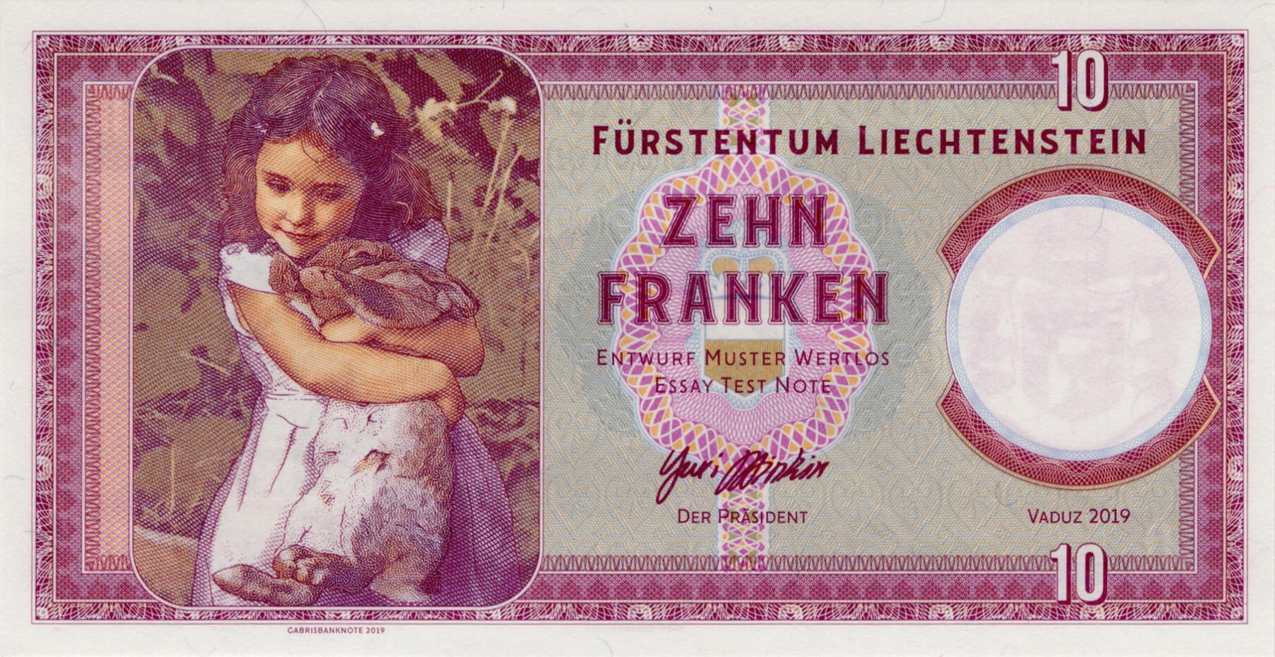 10 franken Liechtenstein - přední strana