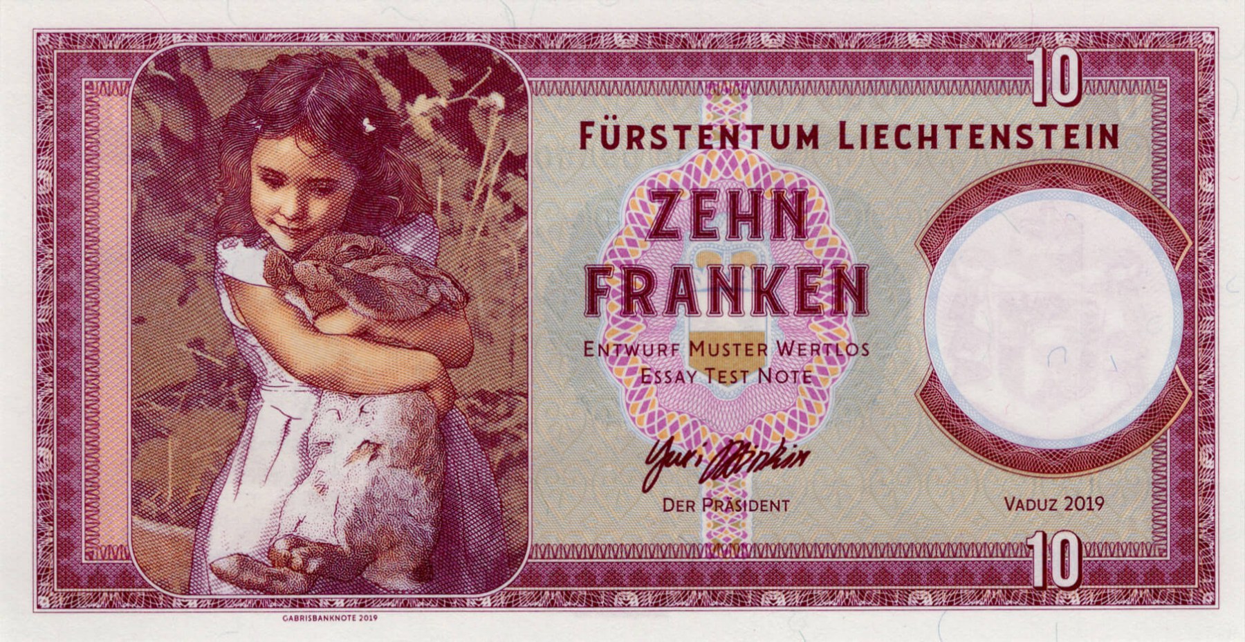 10 franken Liechtenstein - přední strana