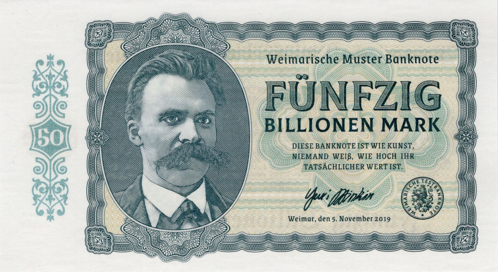 50 billionen mark Nietzsche - přední strana