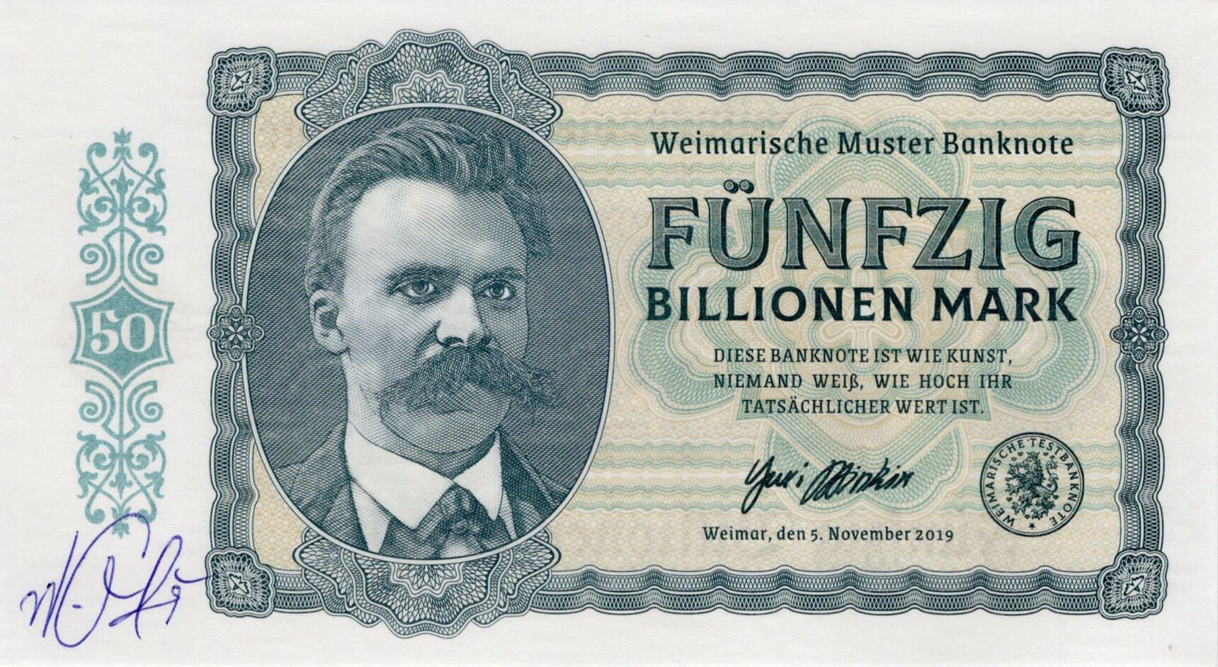 50 billionen mark Nietzsche - přední strana