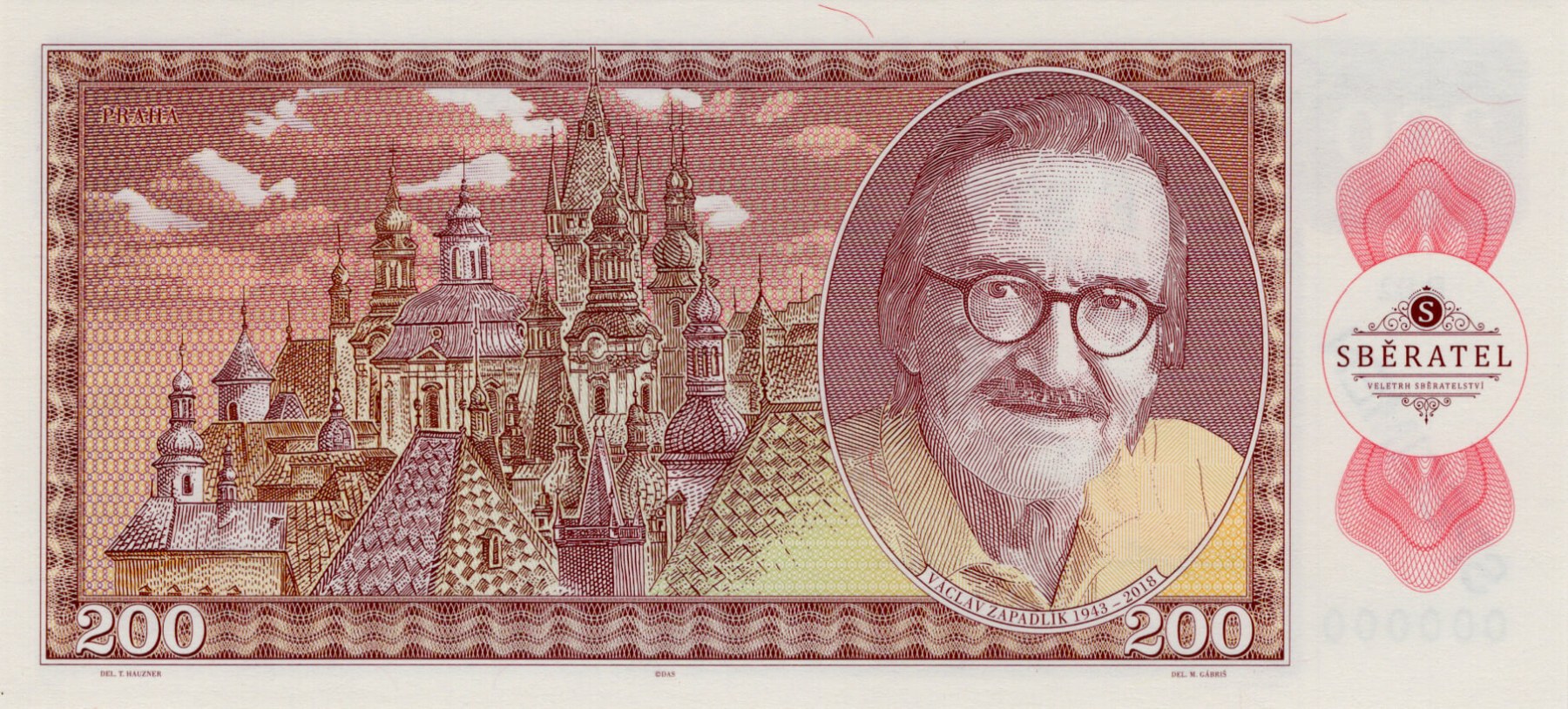 200 korun Zapadlík Škoda 850 - zadní strana