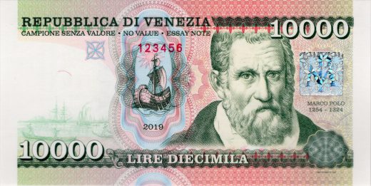 10 000 lire Benátky hologram