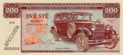 200 korun Zapadlík Škoda 850