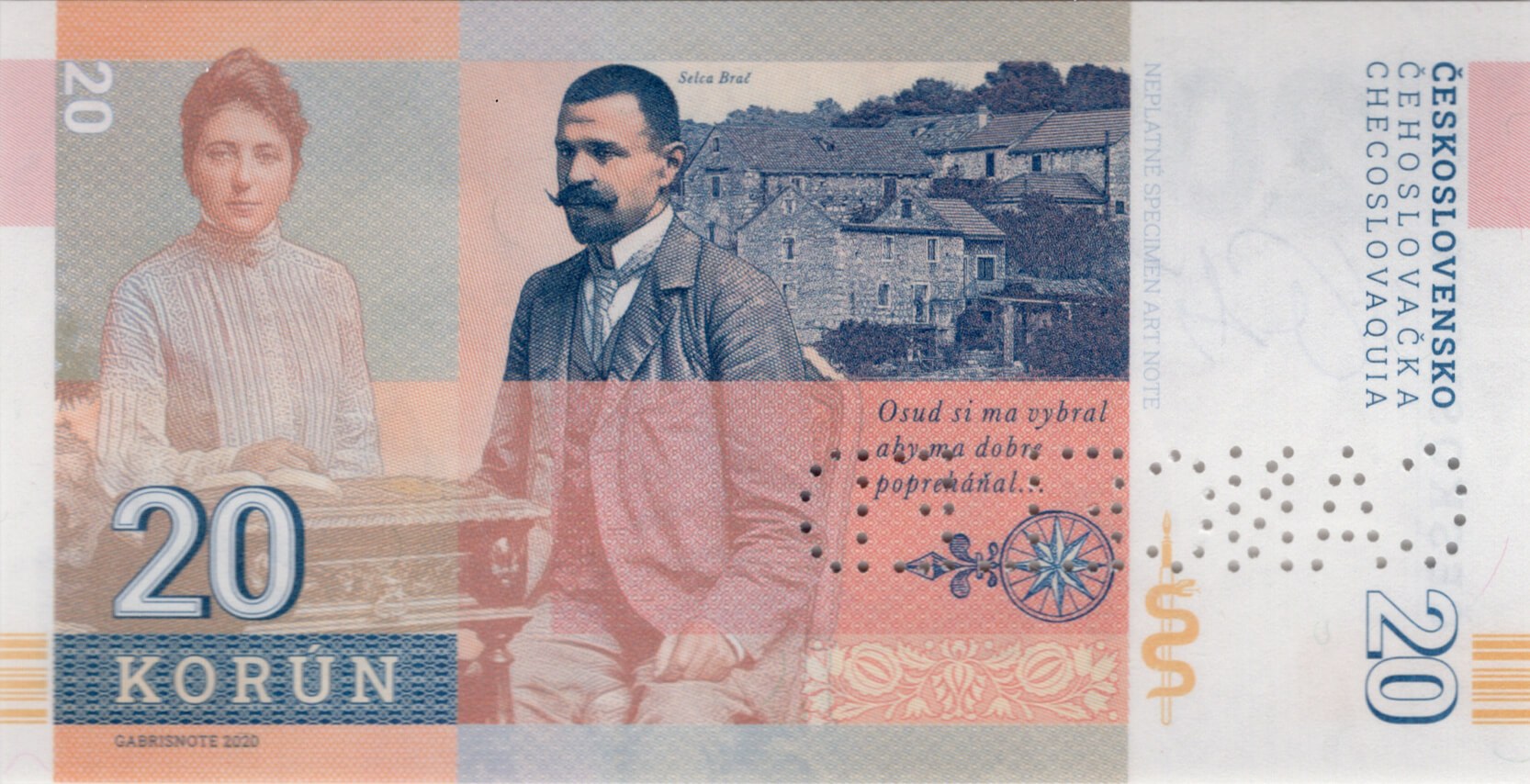 20 korún Martin Kukučín - zadní strana