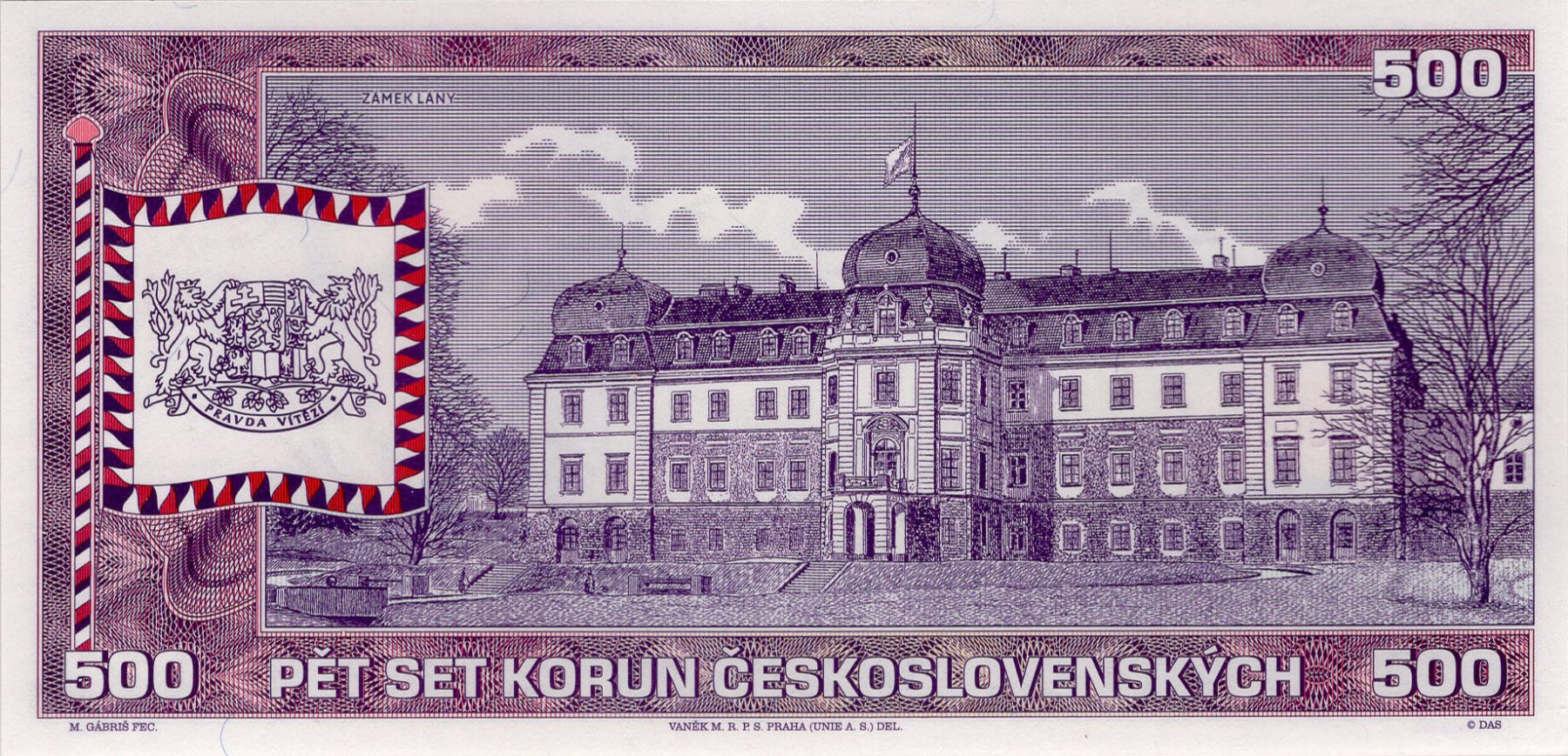500 korun Emil Hácha - zadní strana