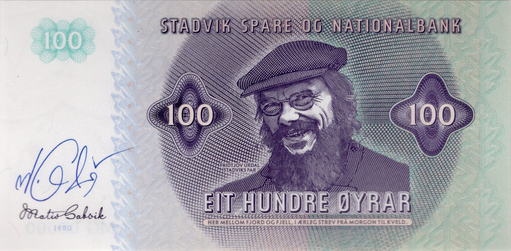 100 oyrar Stadvik 1980 - přední strana