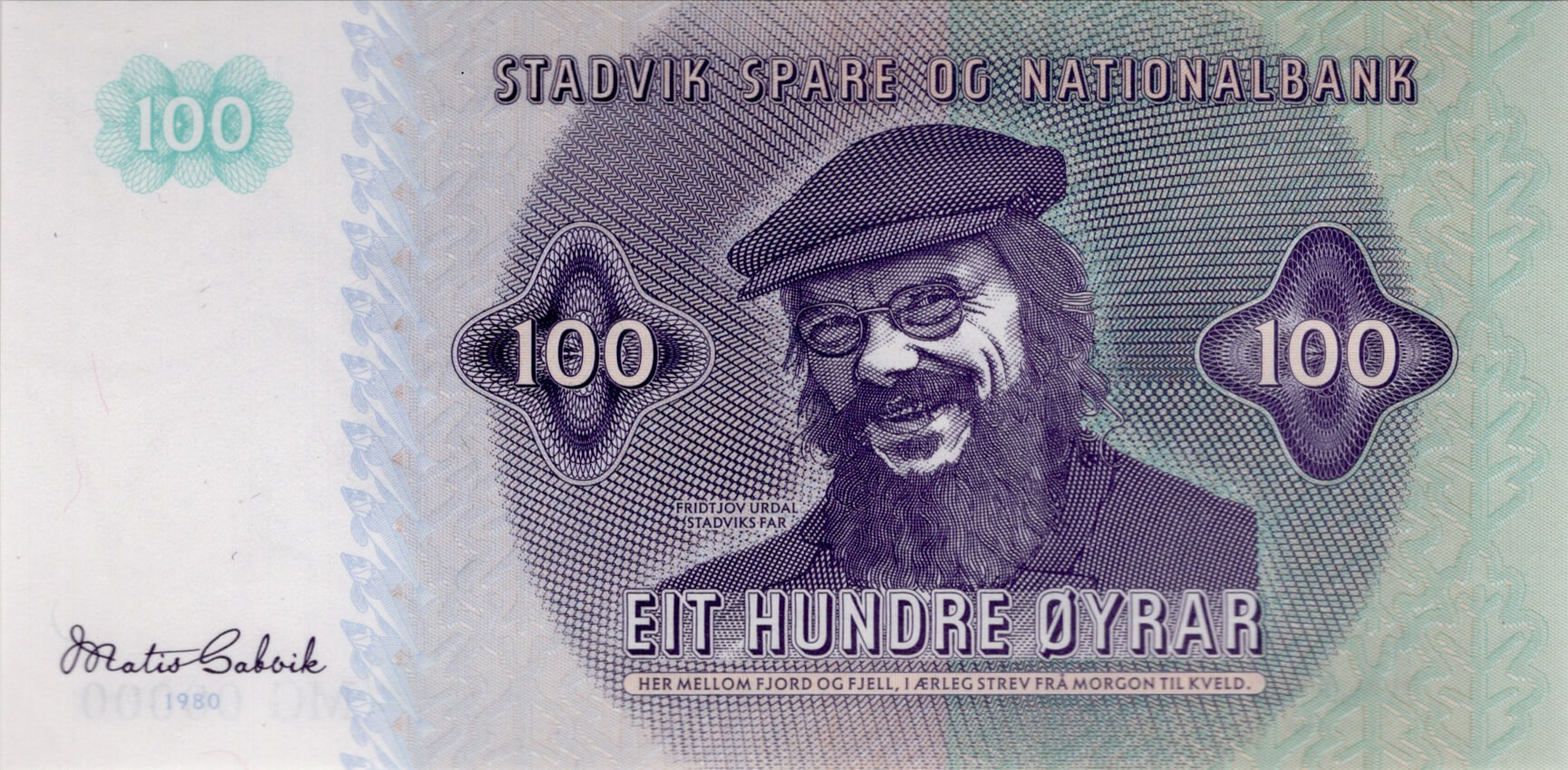 100 oyrar Stadvik 1980 - přední strana