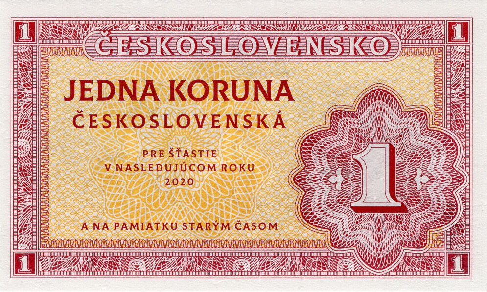 1 Koruna Československá - přední strana