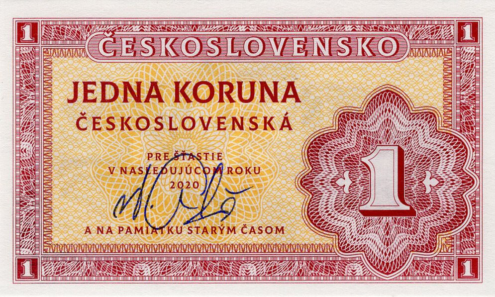 1 Koruna Československá - přední strana