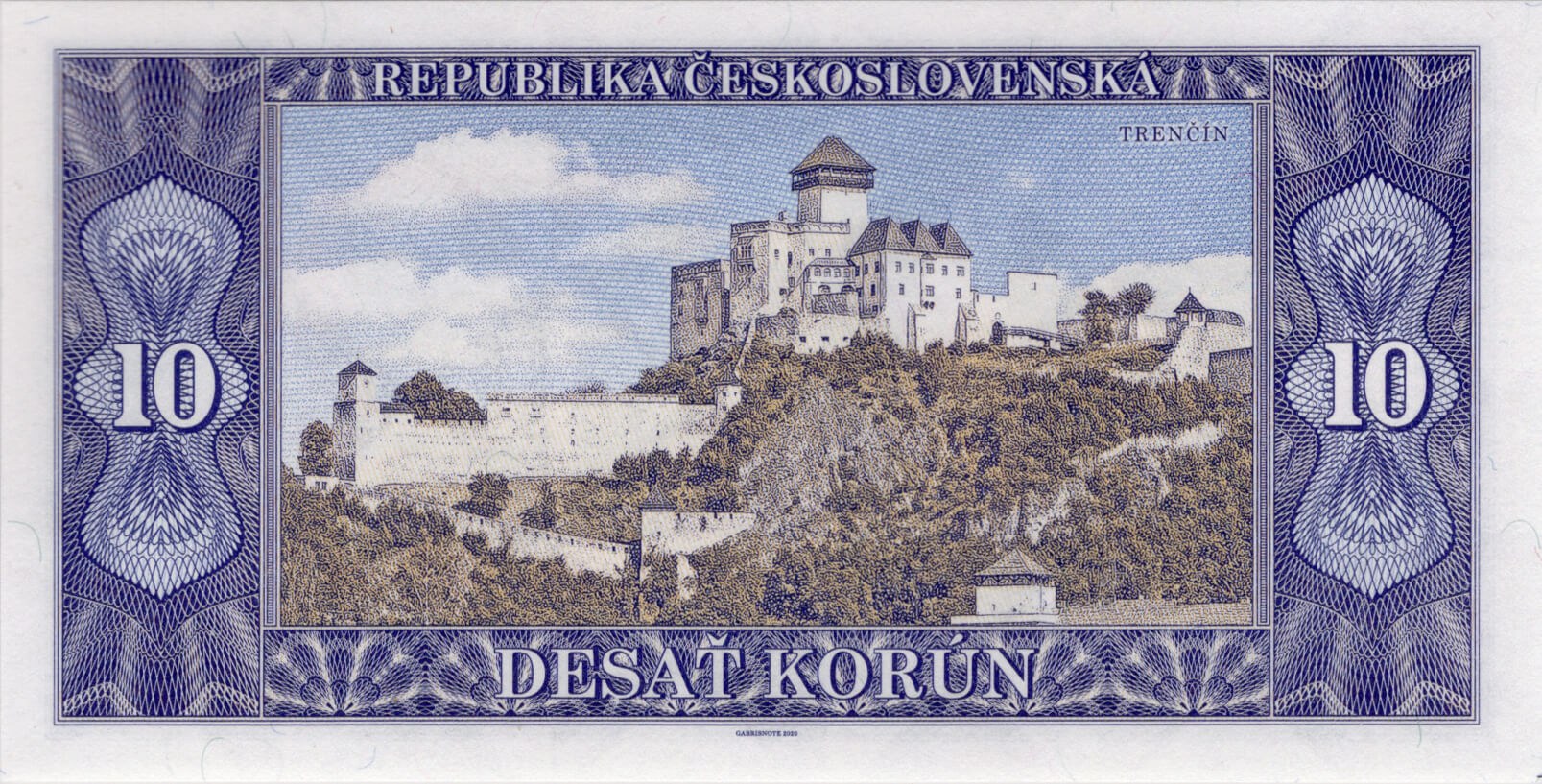 10 korún Československých / Matúš Čák - zadní strana