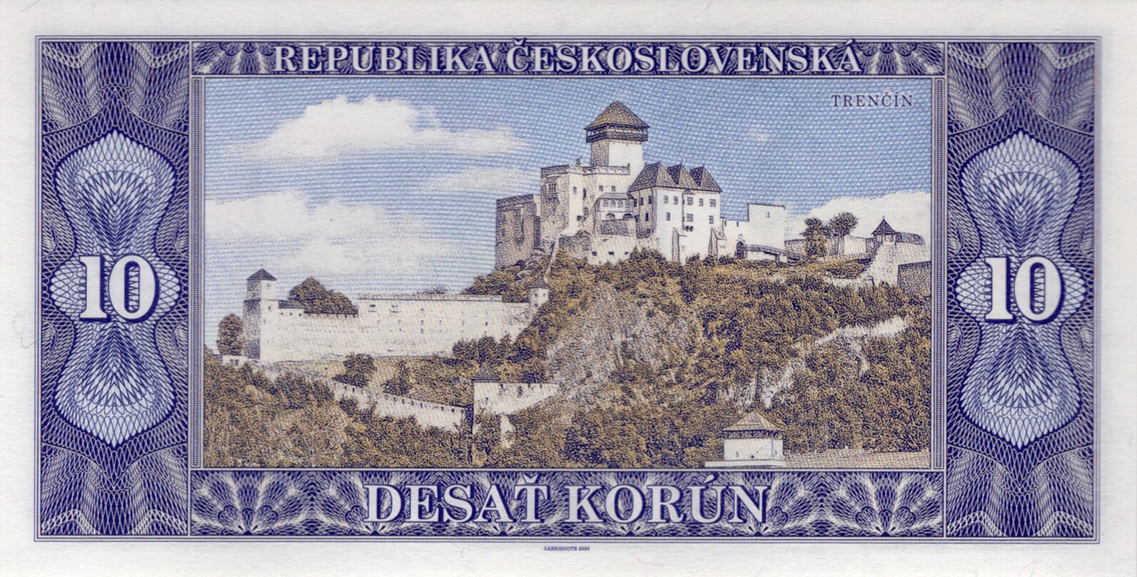 10 korún Československých / Matúš Čák - zadní strana
