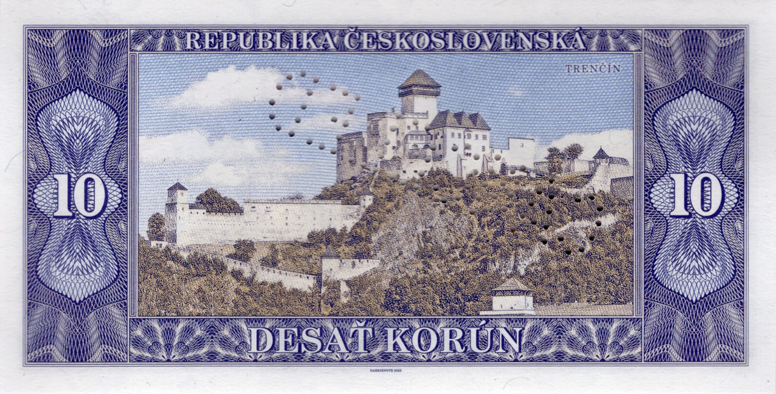 10 korún Československých / Matúš Čák - zadní strana