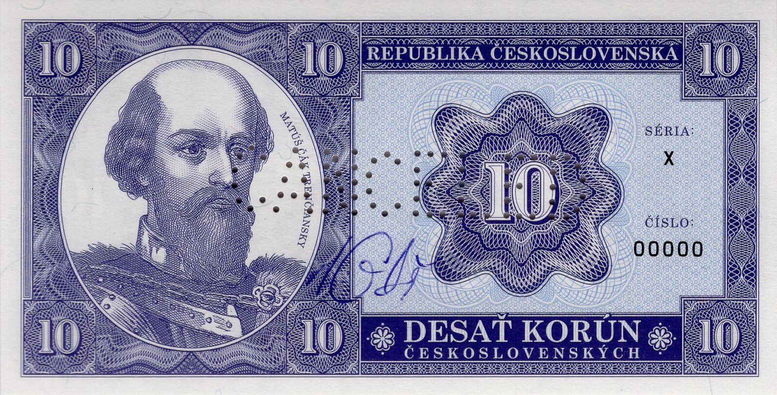 10 korún Československých / Matúš Čák - přední strana