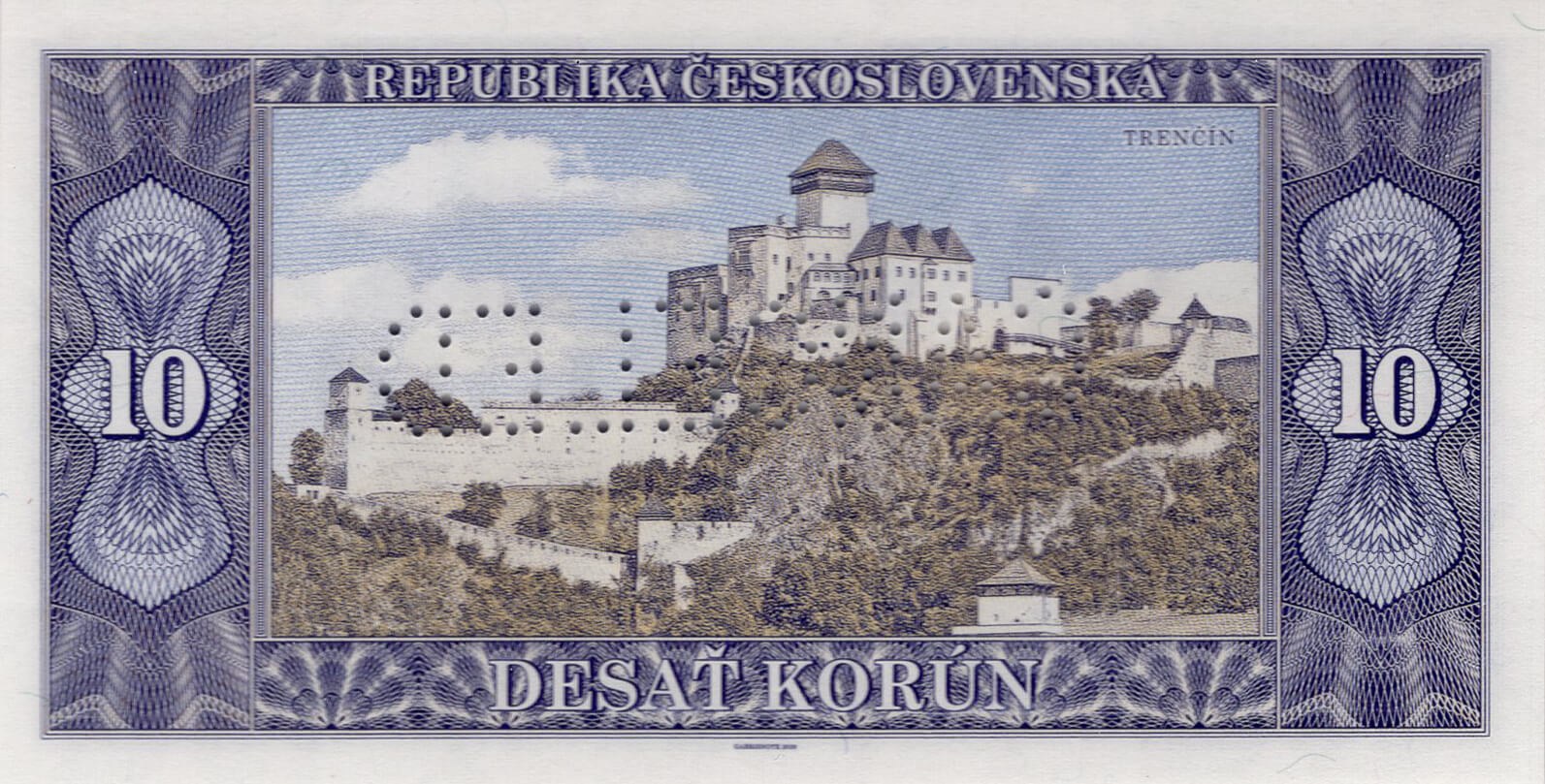 10 korún Československých / Matúš Čák - zadní strana