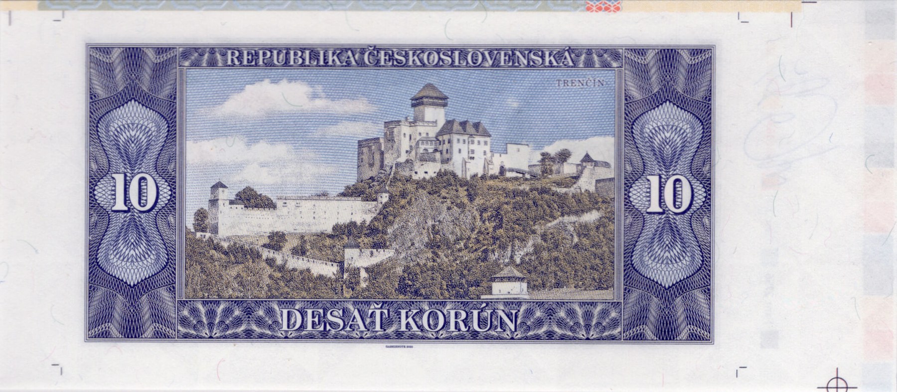 10 korún Československých / Matúš Čák - zadní strana