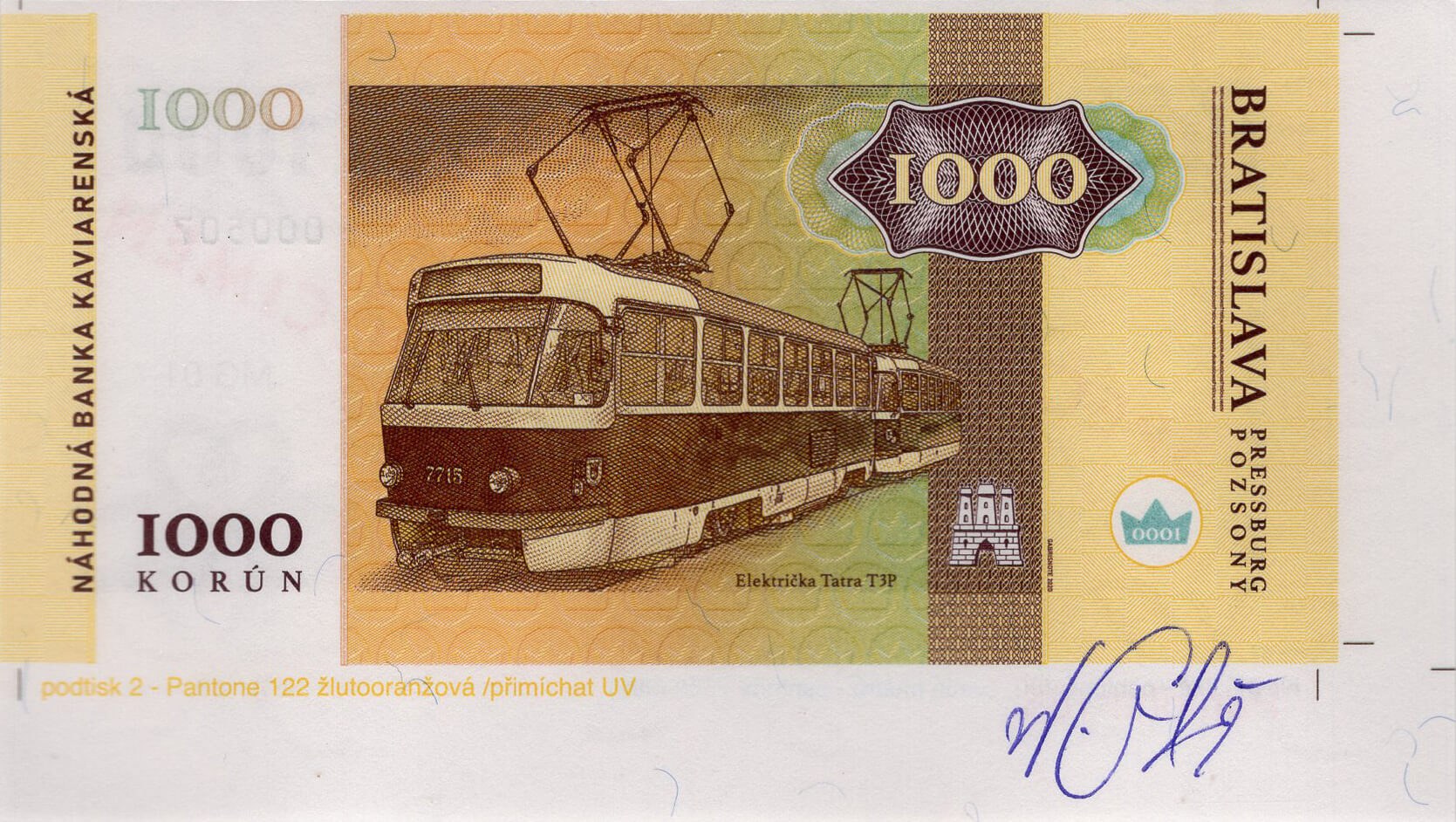 1000 korún Kaviarenských / verze A - přední strana