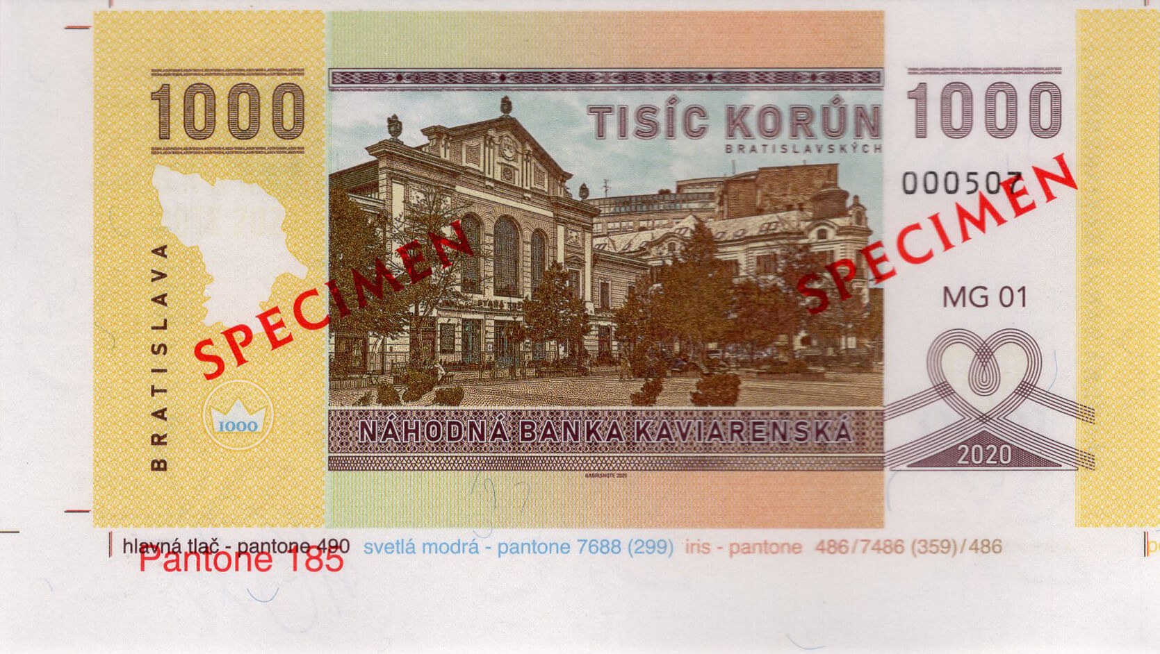 1000 korún Kaviarenských / verze A - zadní strana