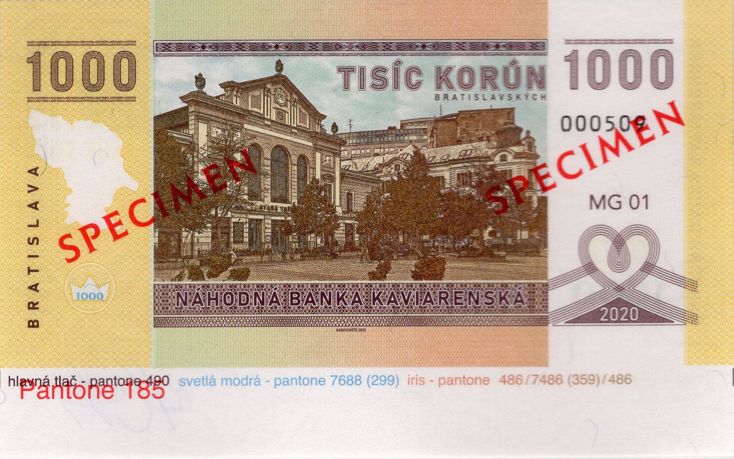 1000 korún Kaviarenských / verze A - zadní strana