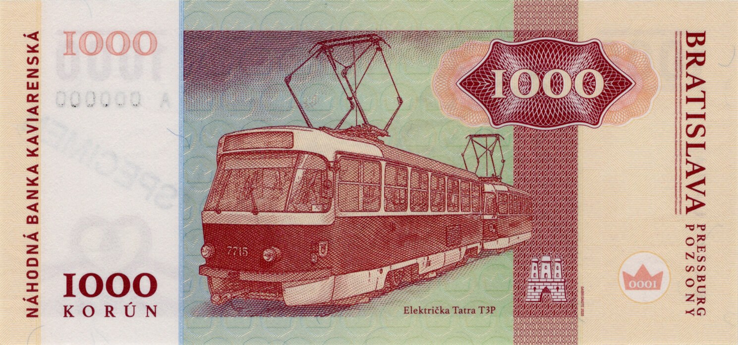 1000 korún Kaviarenských / verze A - přední strana