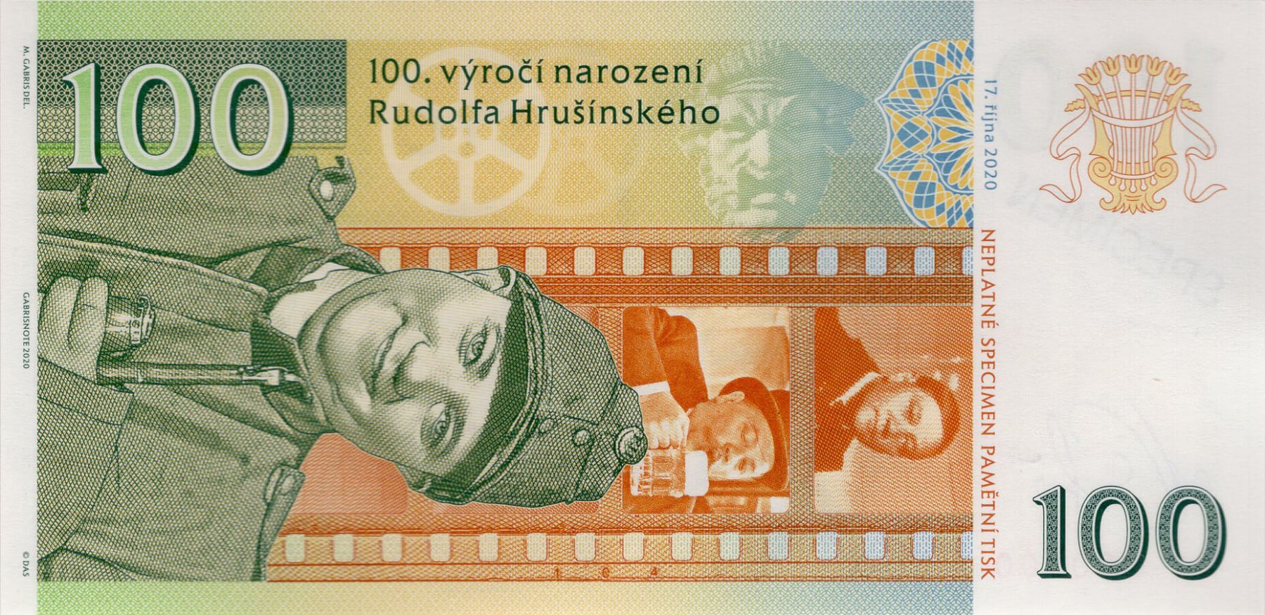 100 korun Hrušínský - zadní strana