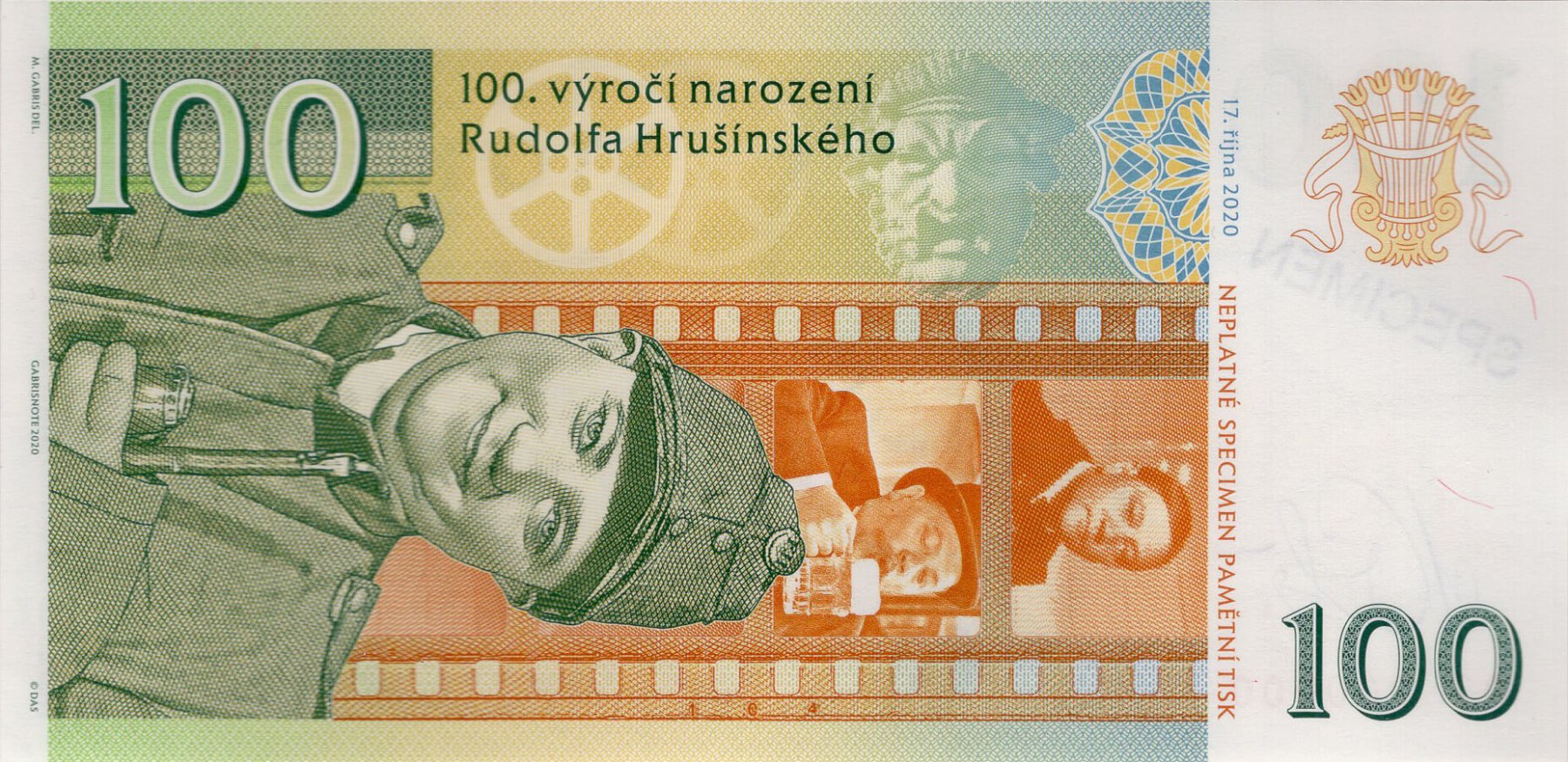 100 korun Hrušínský - zadní strana