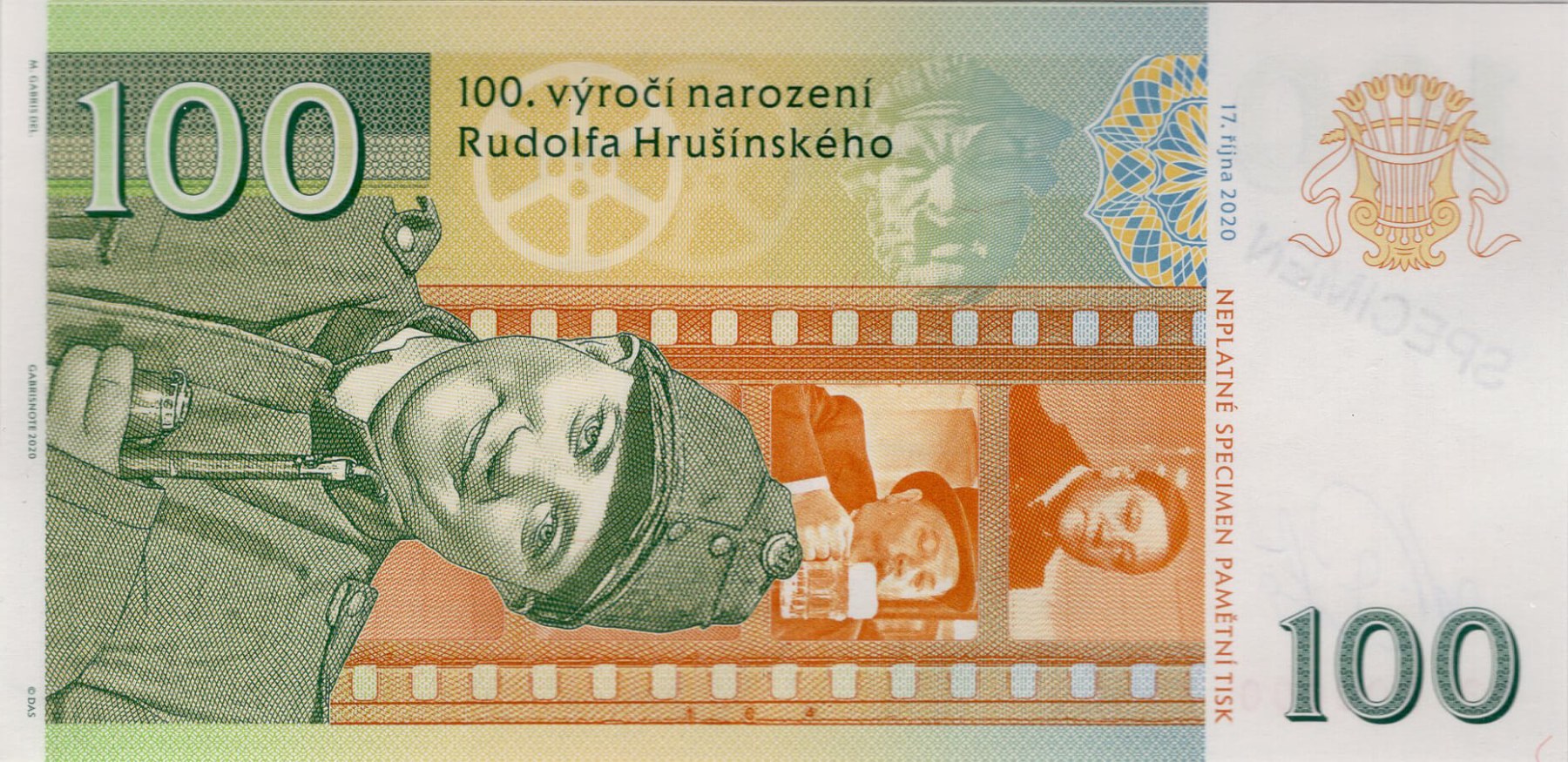 100 korun Hrušínský - zadní strana